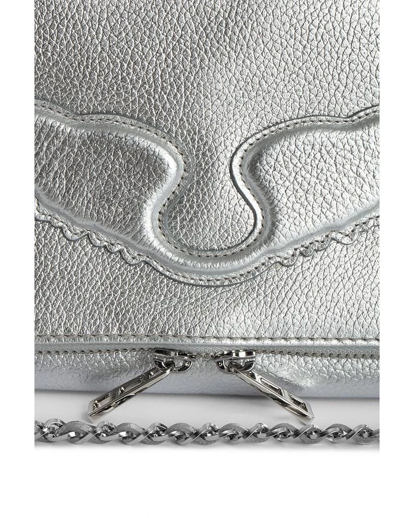ZADIG & VOLTAIRE Rock Wings Metallic Grained Leather Clutch 5