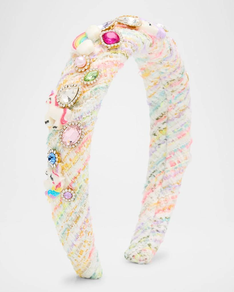 Bari Lynn Girl
s Unicorn Tweed Crystal Headband