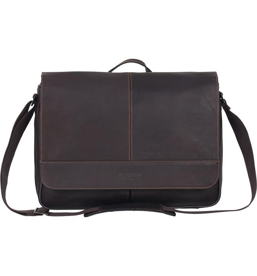 Kenneth Cole Colombian Leather Crossbody Laptop Case & Tablet Messenger Bag