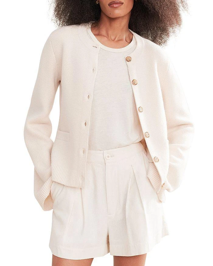 Jenni Kayne Cooper Wool Blend Crewneck Cardigan Sweater 4