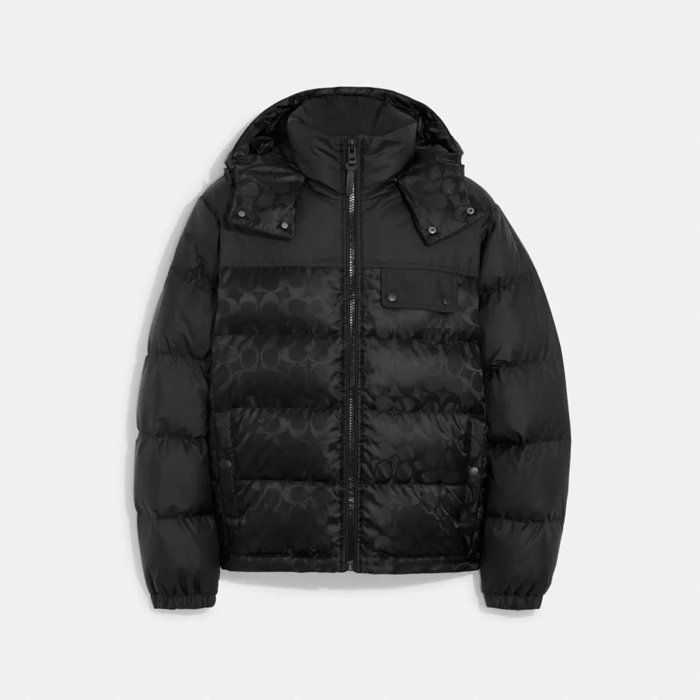 COACH Signature Hooded Puffer Jacket Coats BeyondStyle