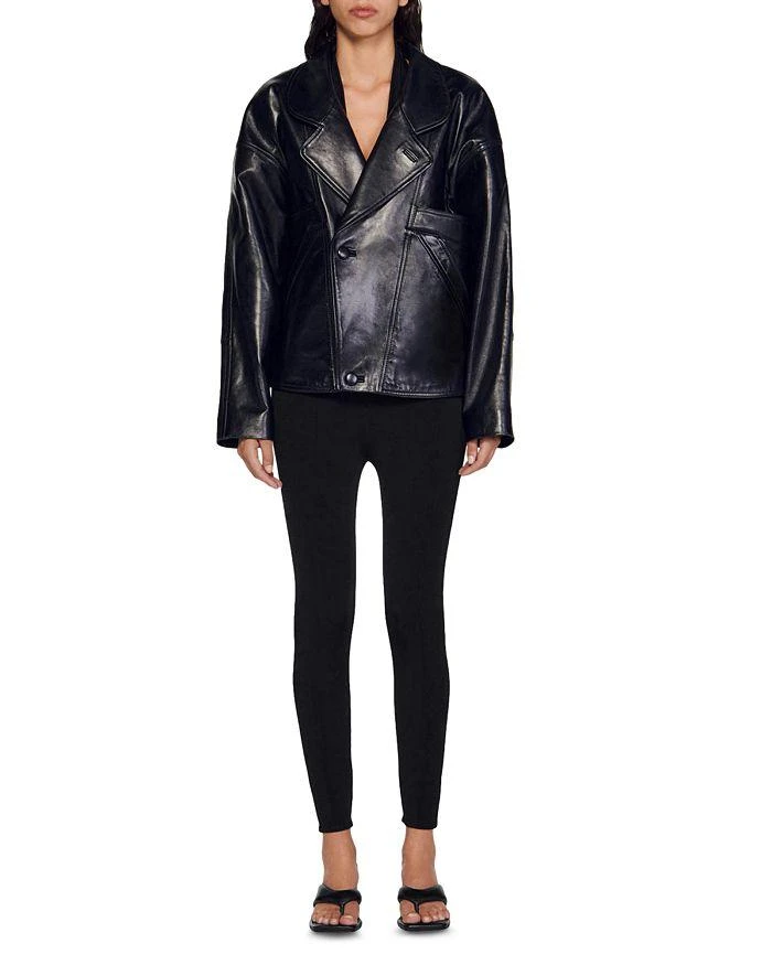 Sandro Clem Oversized Leather Jacket 3