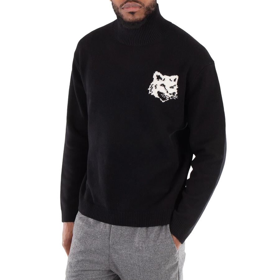 Maison Kitsune Fox Head Intarsia High-Neck Jumper