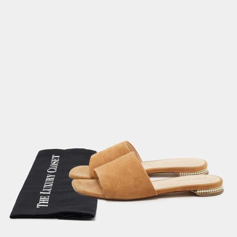 Nicholas Kirkwood Nicholas Kirkwood Tan Suede Pearl Embellished Flat Slides Size 36 9