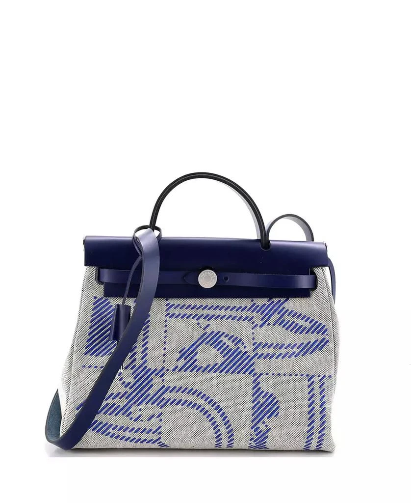 Pre-Owned HERMÉS 31 Herbag Zip Relief Brides de Gala Toile and Leather