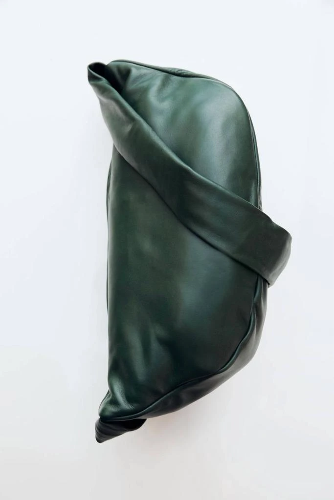 St. Agni Women's Soft Crescent Bag In Deep Green 3