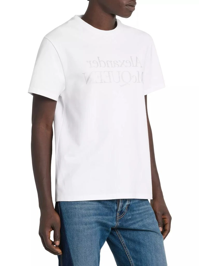 Alexander McQueen Backwards Logo Cotton T-Shirt 4