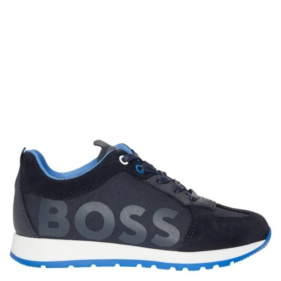 Hugo Boss Kids Mixed Materials Lace-Up Trainers