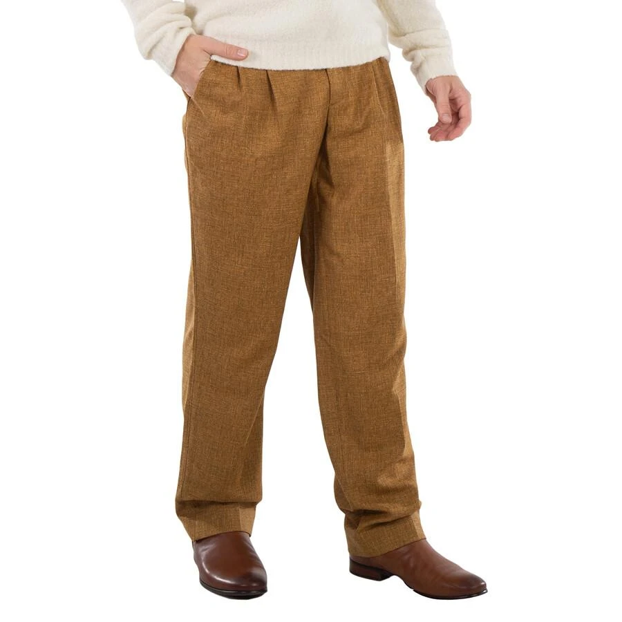 VTMNTS Men's Caramel Barcode Monogram Tailored Wool Pants 1