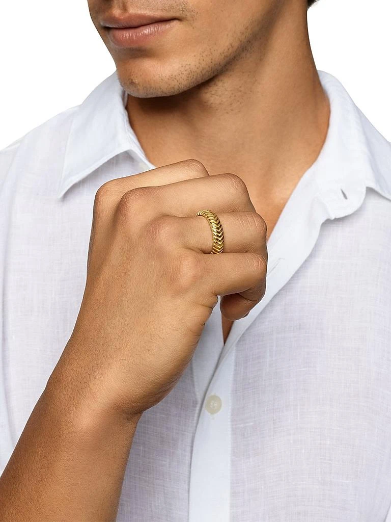 David Yurman Chevron Band Ring in 18K Yellow Gold, 6MM 2