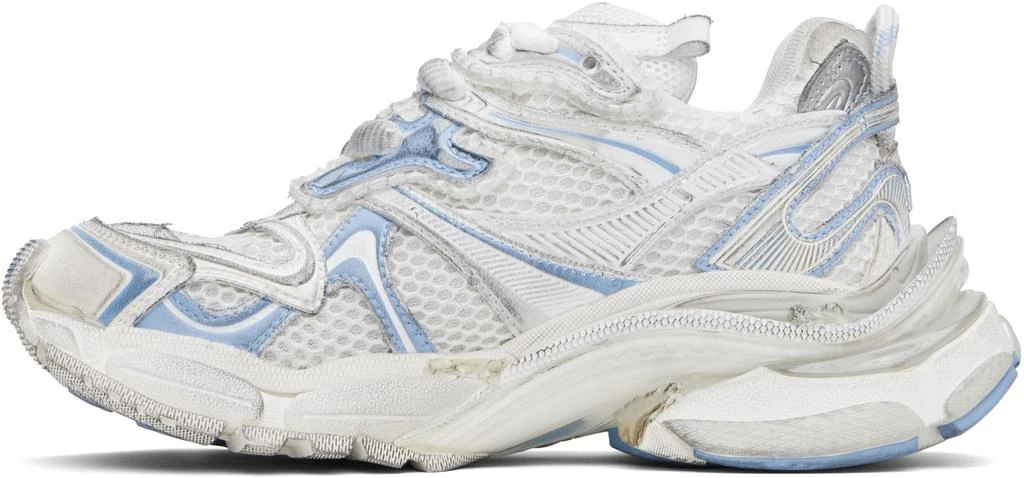 Balenciaga White & Blue Runner 2.0 Sneakers 3
