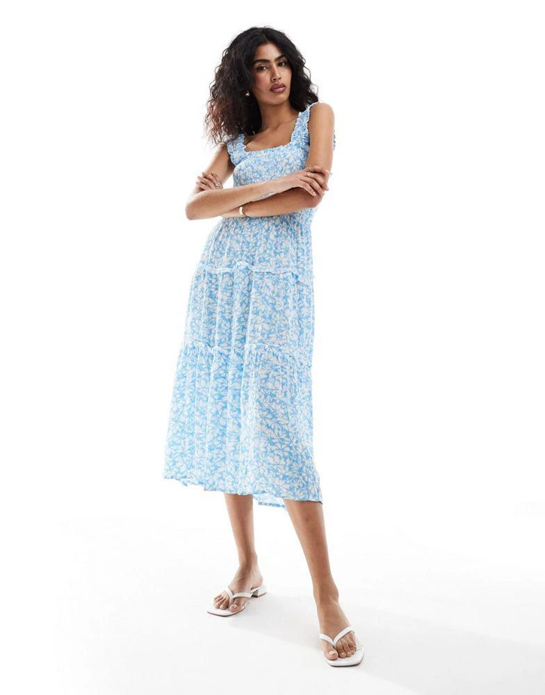 Shop Vero Moda shirred cami midi dress in light blue floral on Sale at  BeyondStyle  Get 66% Off Vero Moda shirred cami midi dress in light blue  floral with Limited-Time Flash