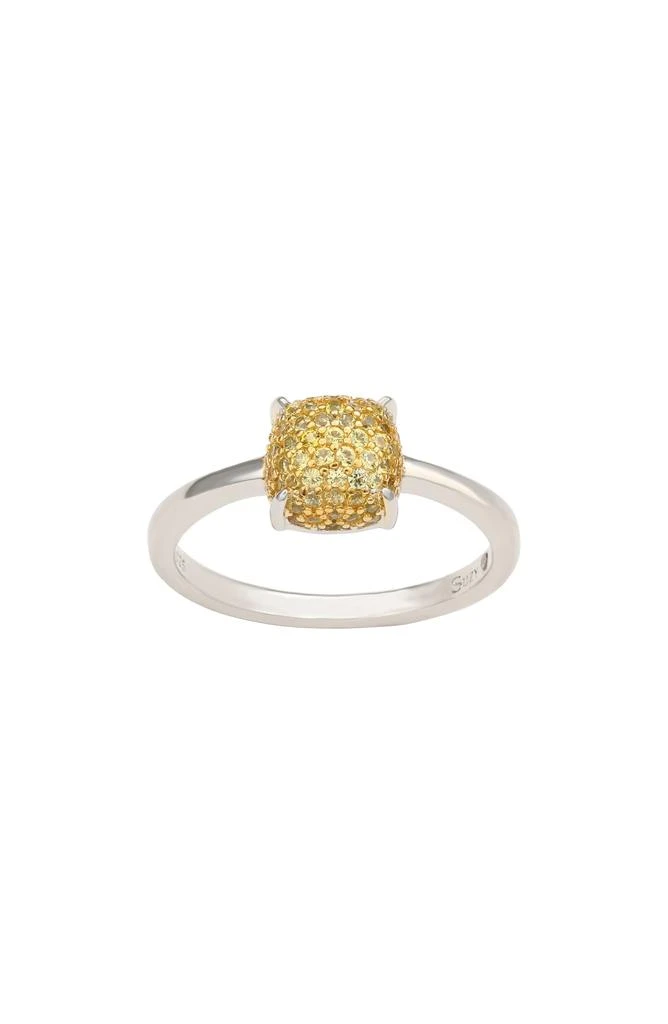 Suzy Levian Sterling Silver Yellow Sapphire Ring 4