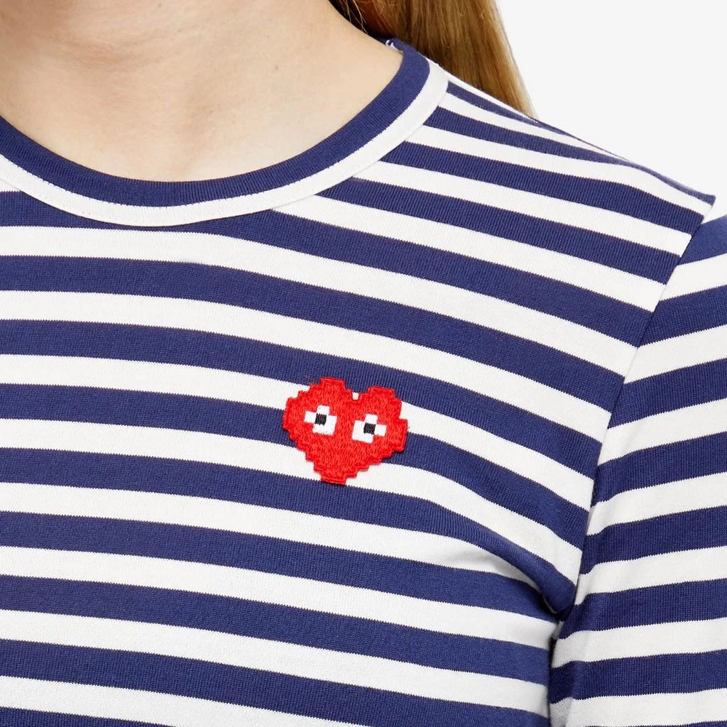 Comme des Garcons Comme des Garçons Play Invader Heart Stripe Long Sleeve T-Shirt 5