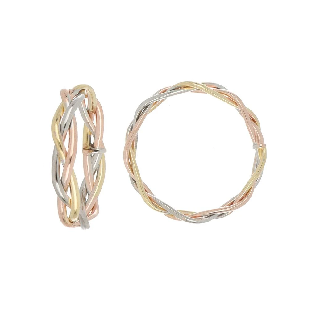 SSELECTS 3 Colours 18K Gold Braided Ring Made With 3 Tubes 2