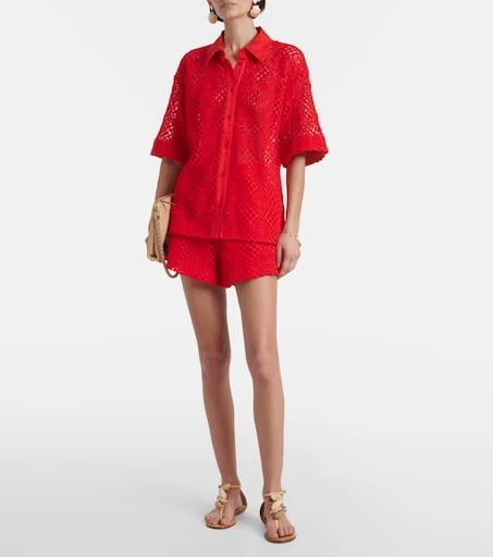 SIR. Rayure cotton-blend crochet shirt 2