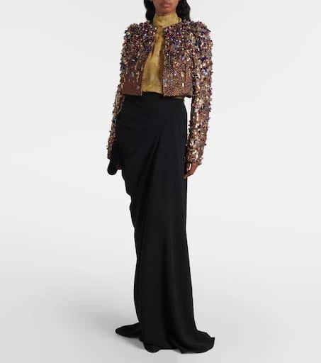 Dries Van Noten Lamé cropped jacket 2