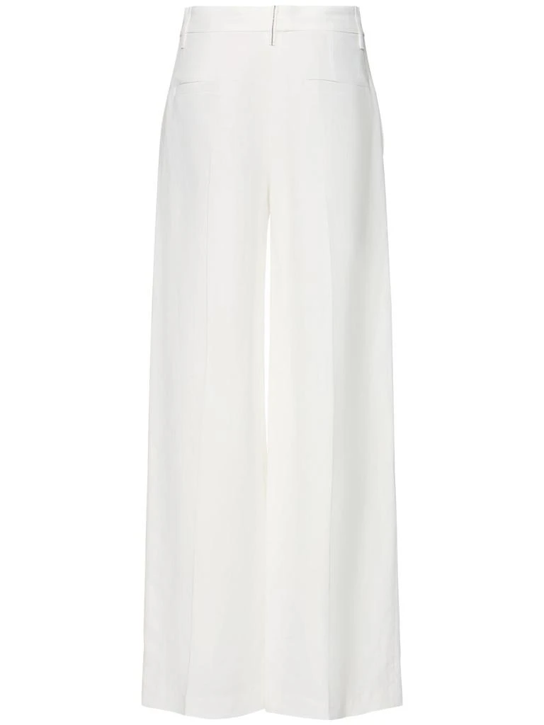 Brunello Cucinelli Fluid Linen Blend Twill Wide Pants 3