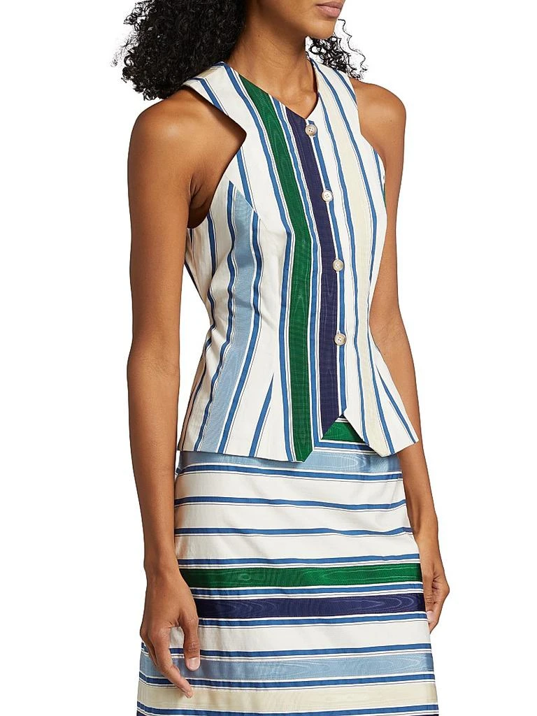 Rosie Assoulin King Giorgio Striped Cotton-Blend Vest 4