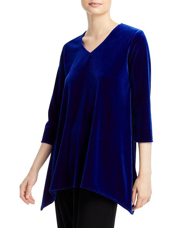 Caroline Rose Velvet Asymmetric Hem Swing Tunic