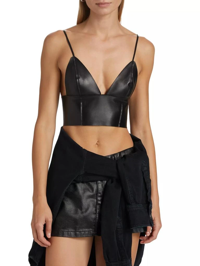 Purple Brand Leather Bralette Top 3
