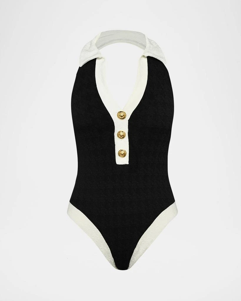 L'Agence Natalya Collared One-Piece Swimsuit 1