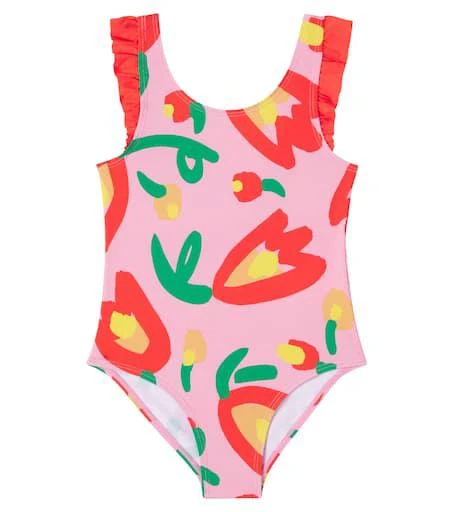 Stella McCartney Printed ruffled swimsuit
