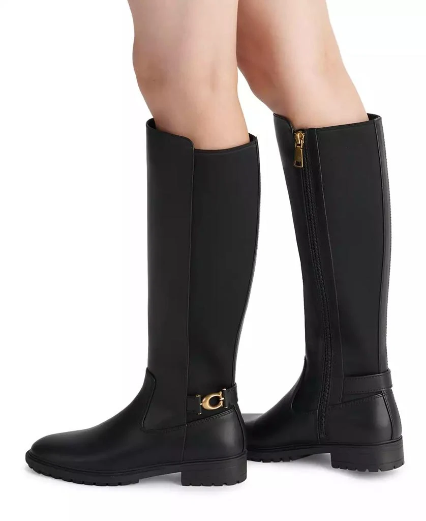 COACH Women's Faith Knee High Lug Sole Riding Boots 6