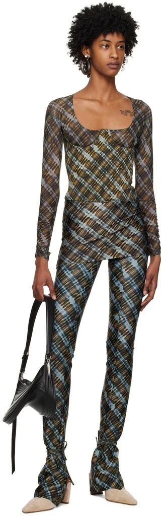 KNWLS Blue & Tan Perse Trousers 4