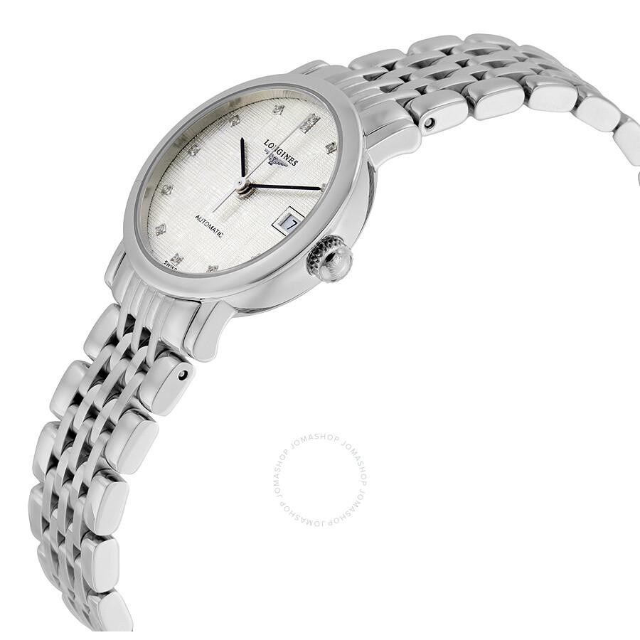 Longines Elegant Automatic Silver Dial Diamond Ladies Watch L43094776