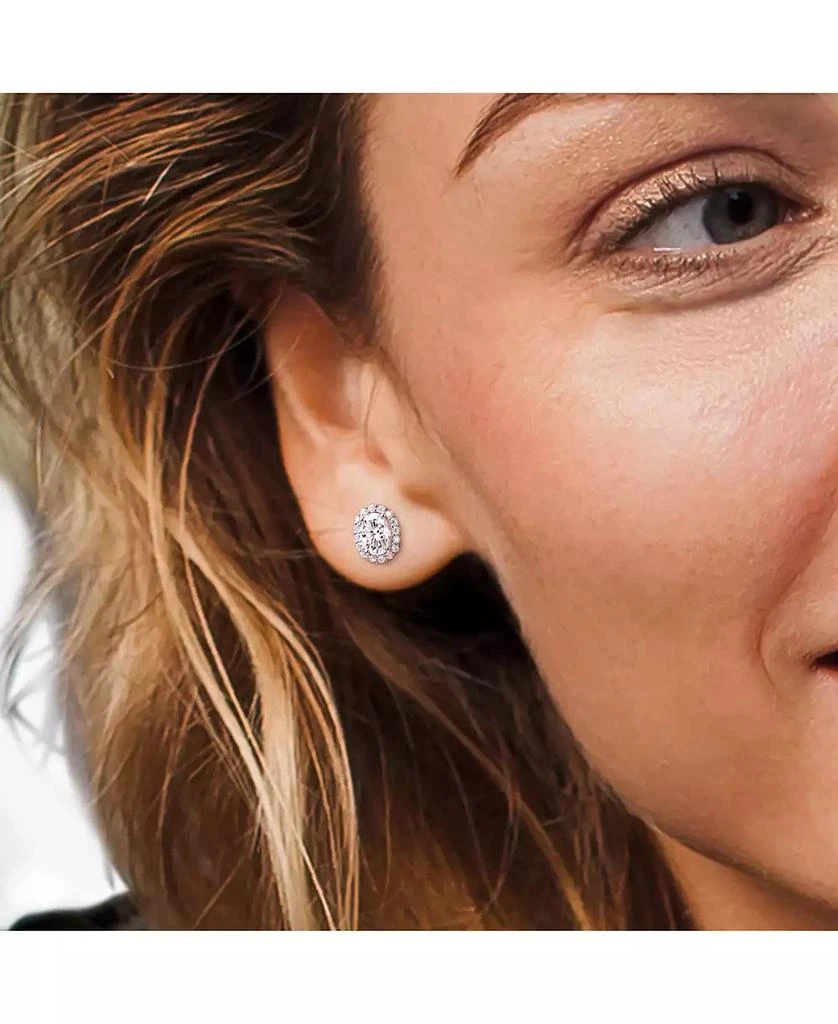 Macy's Lab-Created Moissanite Oval Halo Stud Earrings (2-1/3 ct. t.w.) in Sterling Silver 4