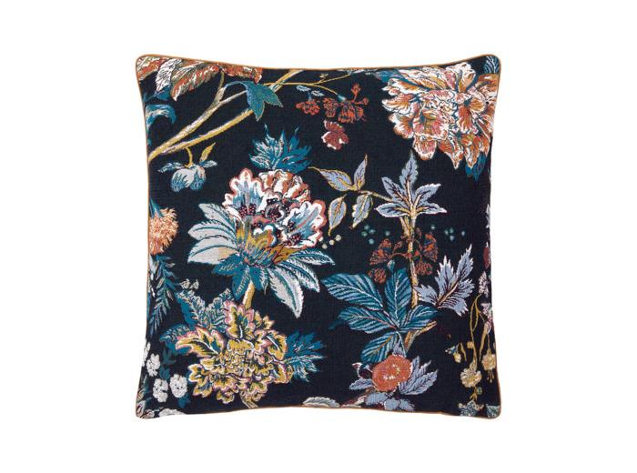 Yves Delorme Yves Delorme - Housse de coussin en tapisserie de coton bleu, Golestan