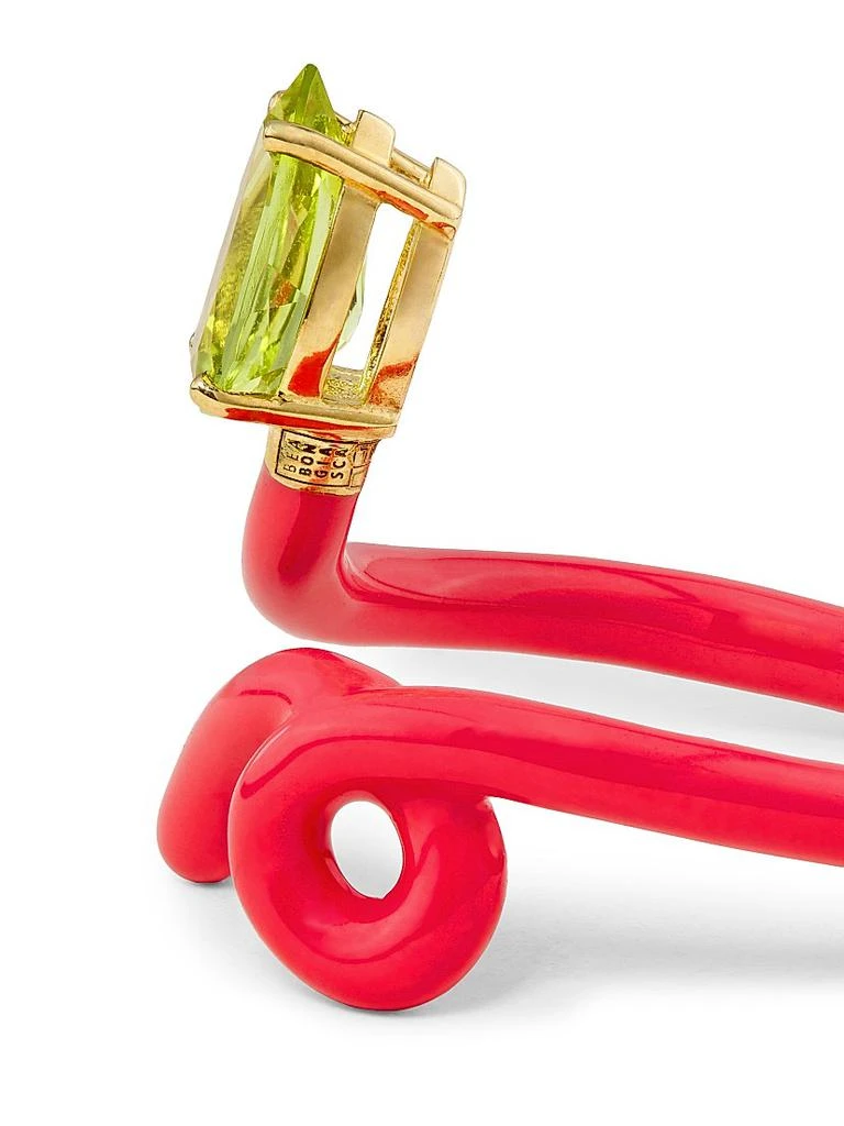 Bea Bongiasca You
re So Vine Baby Vine 9K Yellow Gold, Sterling Silver, Peridot 
Red Enamel Ring 3
