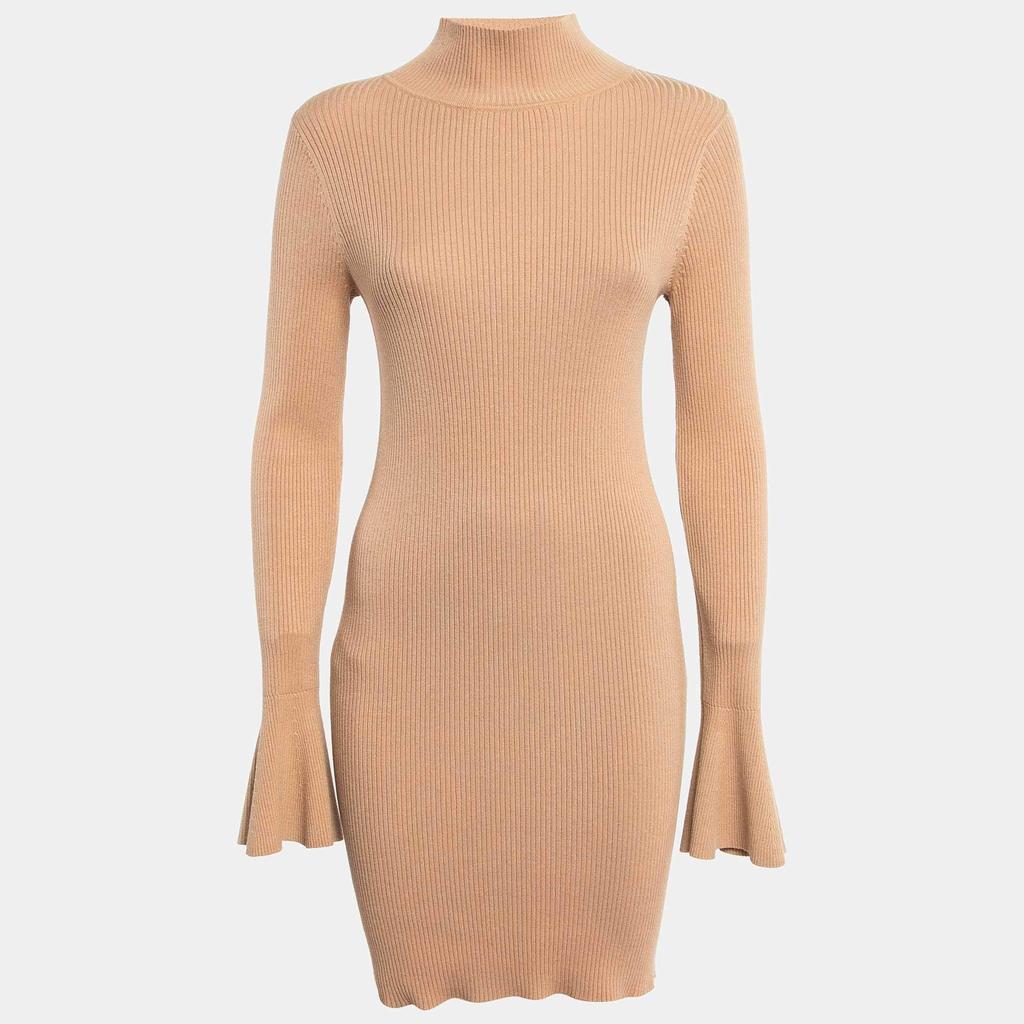 House of Harlow 1960 House of Harlow 1960 x Revolve Brown Rib Knit Turtleneck Bodycon Dress M