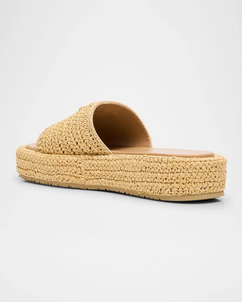 Prada Raffia Single-Band Platform Slides 4