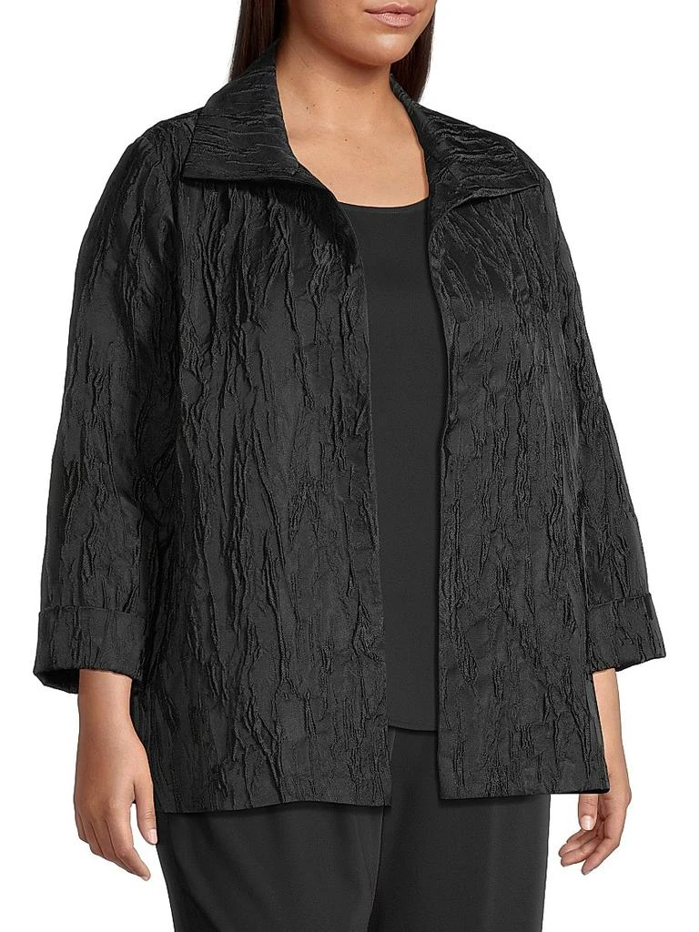 Caroline Rose Plus Textured Jacquard A-Line Jacket 4