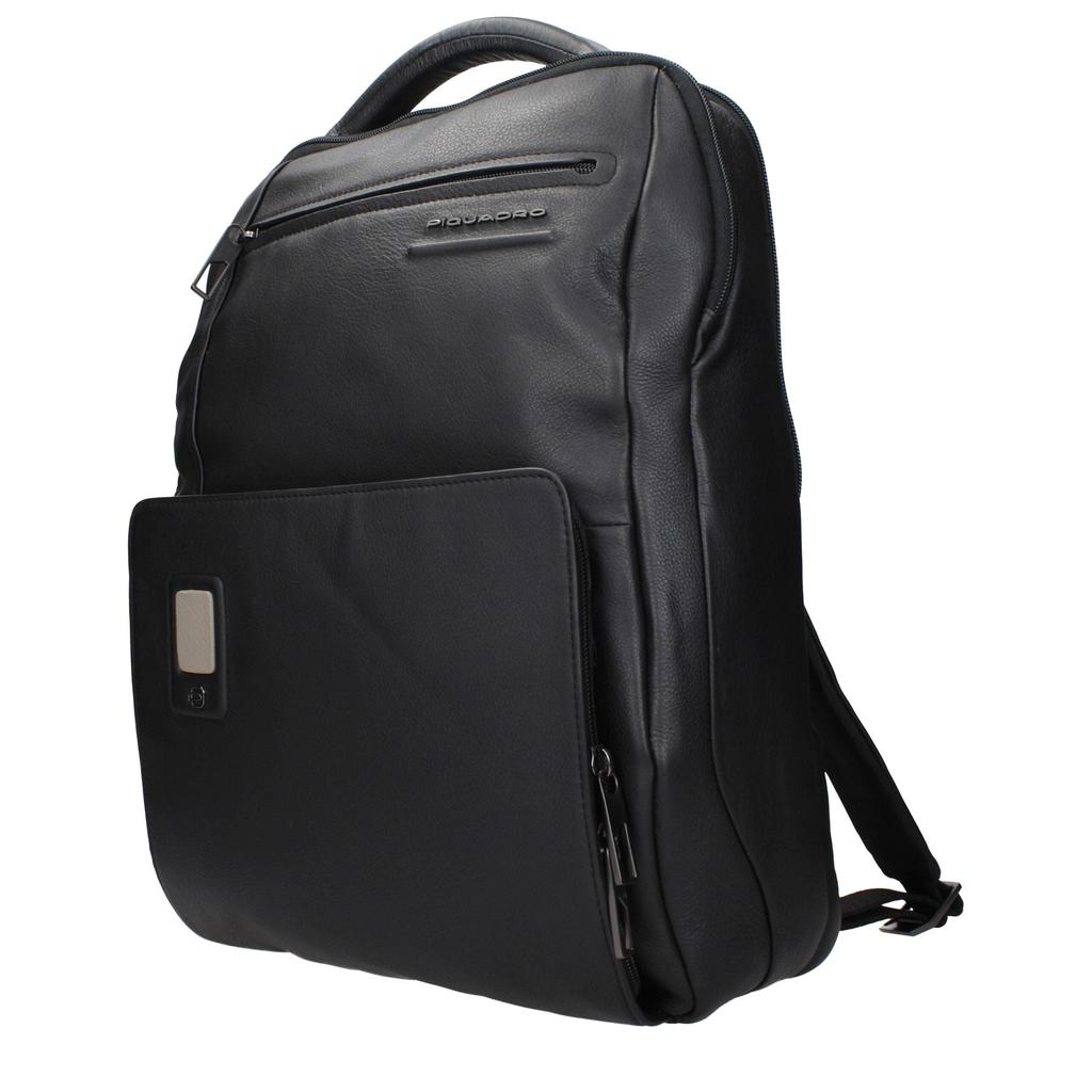 PIQUADRO Piquadro Black Leather Backpacks