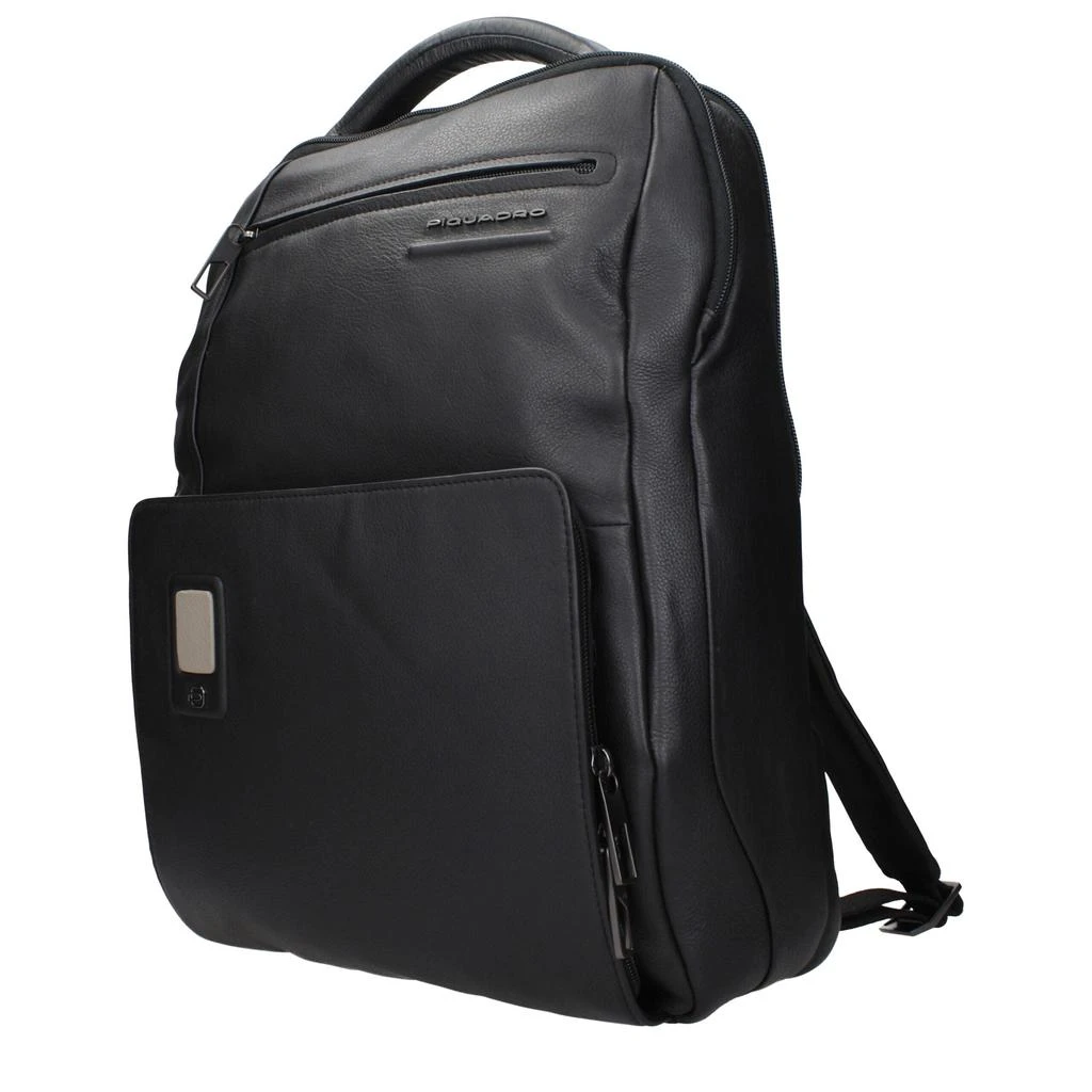 PIQUADRO Piquadro Black Leather Backpacks 2