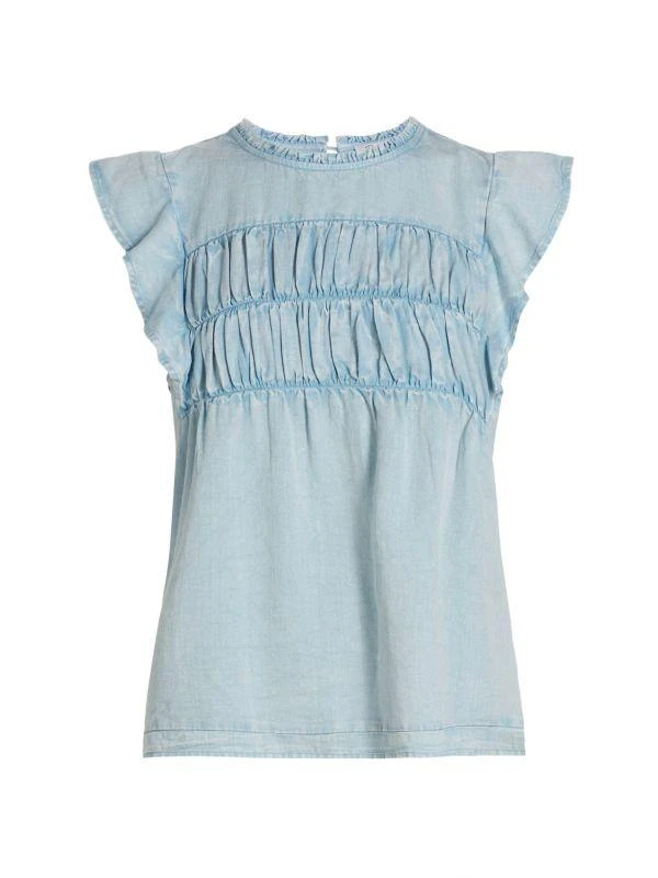 Rails Filomena Linen-Blend Flutter-Sleeve Top 6