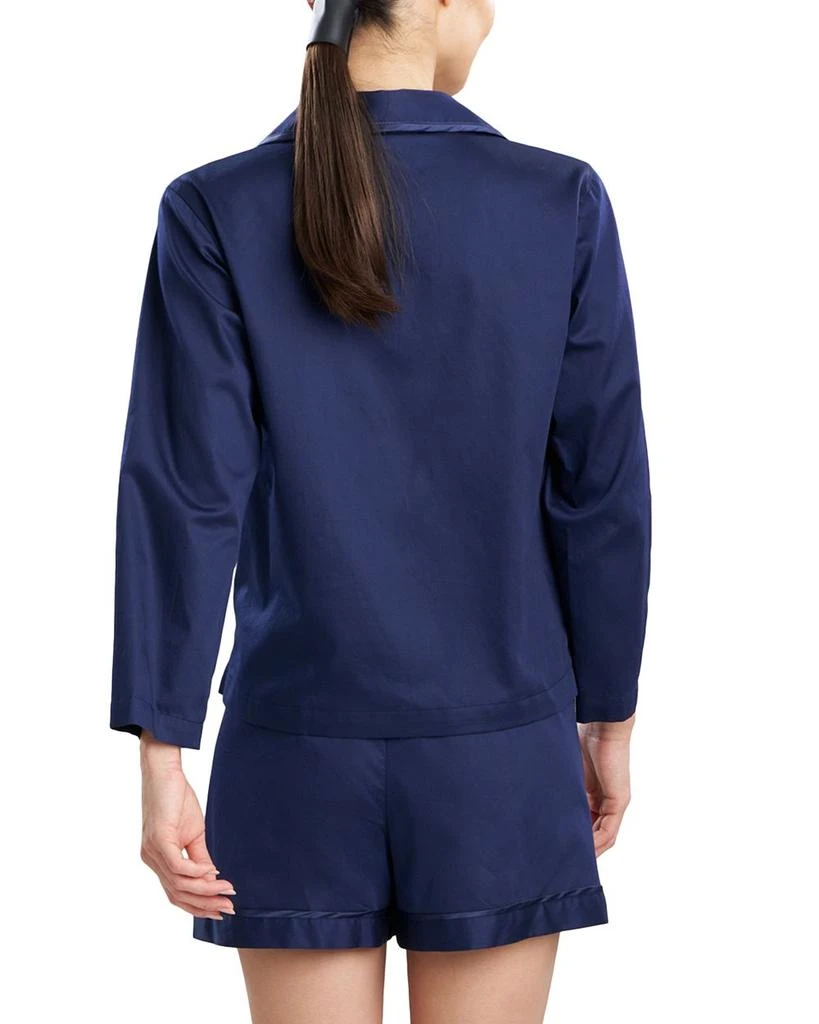 Natori Cotton Sateen Embroidered Essentials Notch Short Pajama Set 2