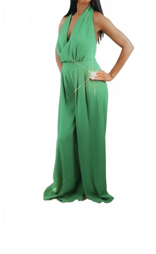 Porshia By Porshia Banks Yael Jumpsuit In Emerald Green 3