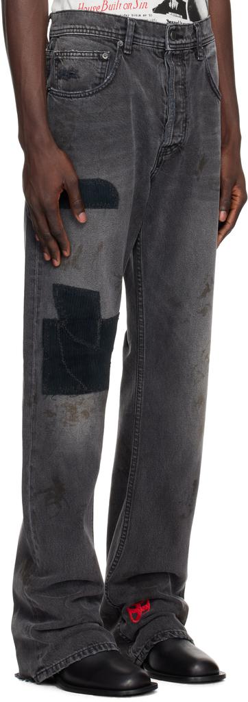 Enfants Riches Deprimes Black Patchwork Flare Jeans