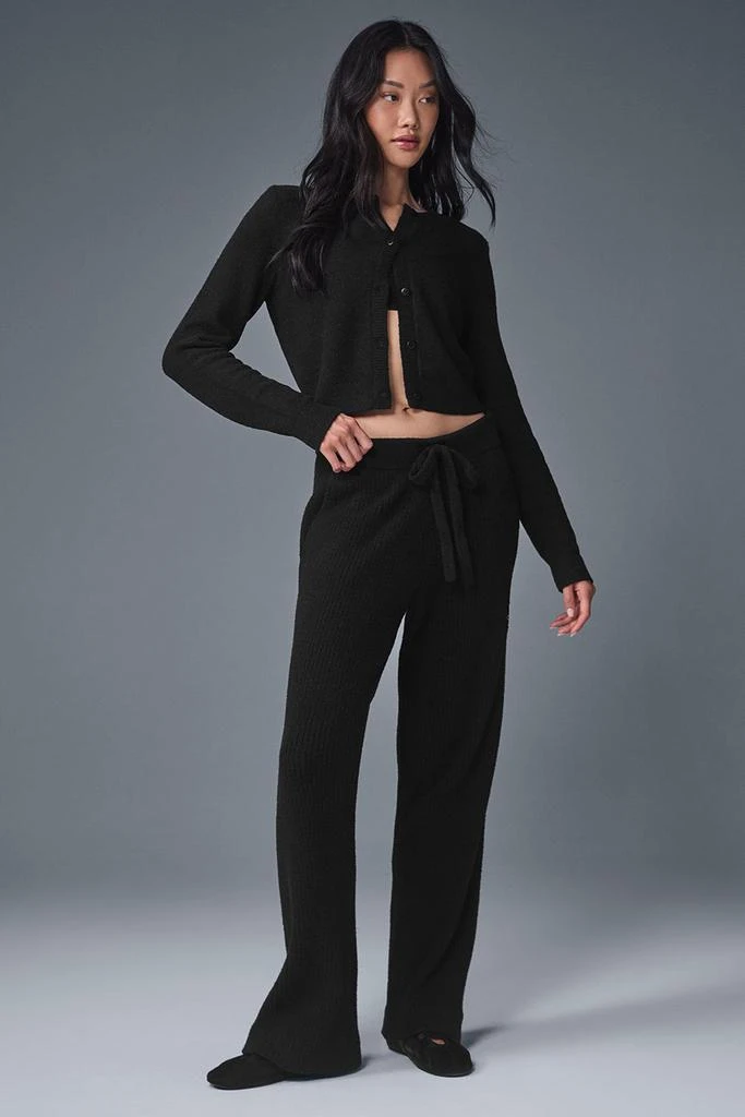 Alo Snuggle Up Sweater Cropped Cardigan - Black 1