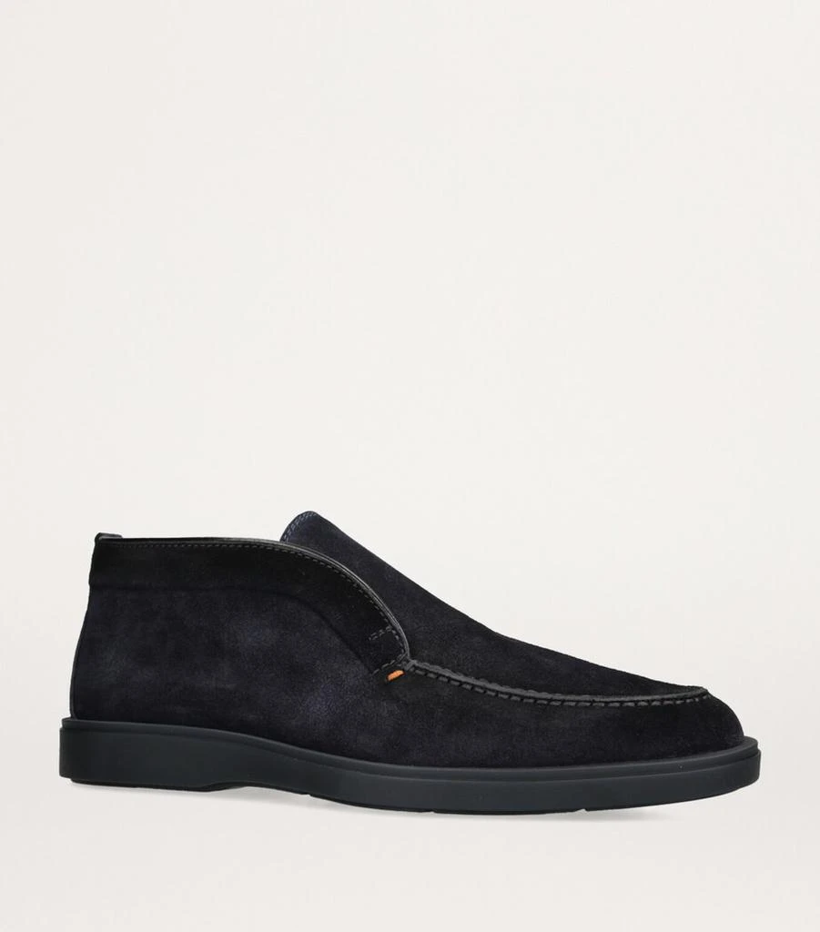 Santoni Suede Detroit High-Top Loafers - Business Casual  display picture 1