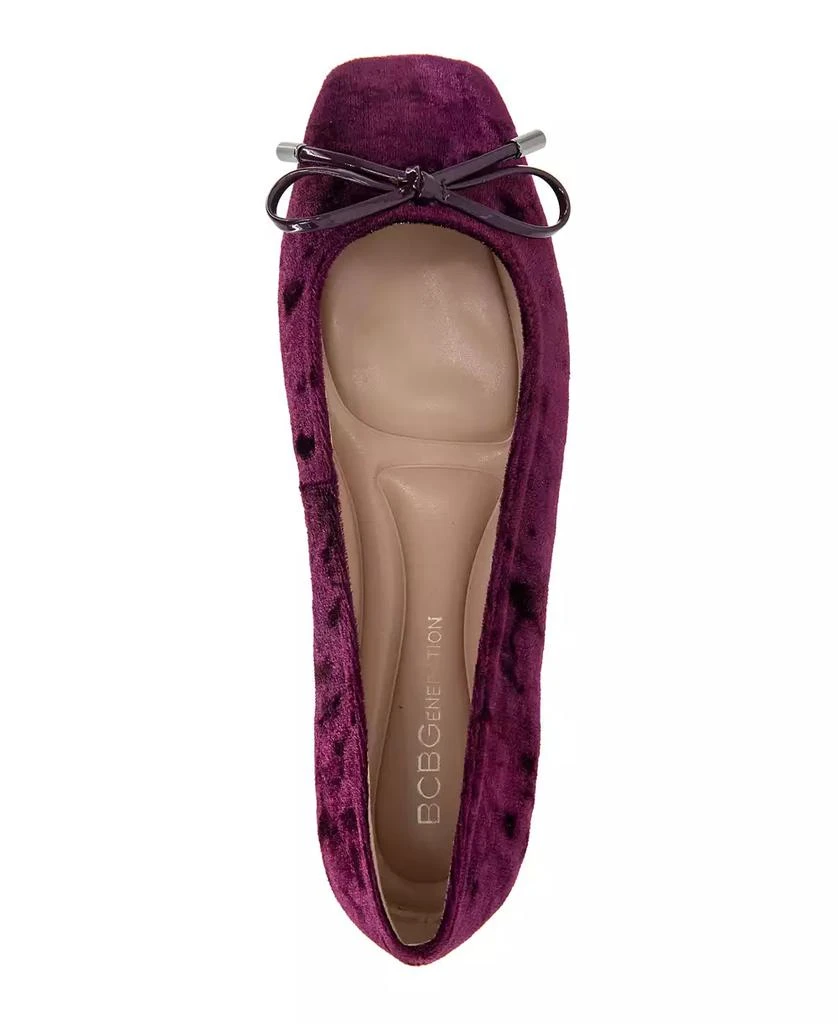BCBG Women's Hartly Square Toe Bow Ballet Flats 4