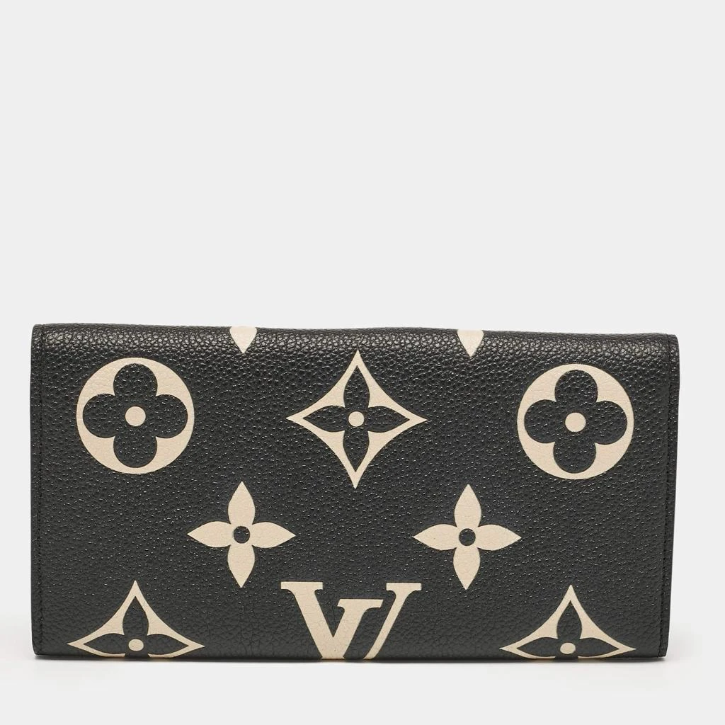 Louis Vuitton Louis Vuitton Black/Beige Giant Monogram Empreinte Leather Emilie Wallet 3