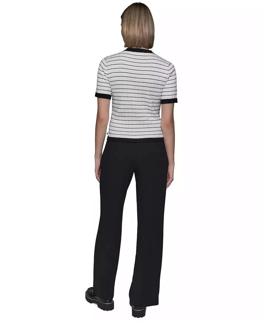 Karl Lagerfeld Paris Women's Striped Short-Sleeve Cardigan 5