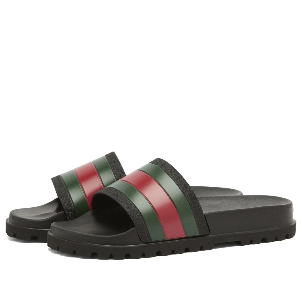 Gucci Gucci Pursuit Trek Web Rubber Slide Sandals Free - Main Image