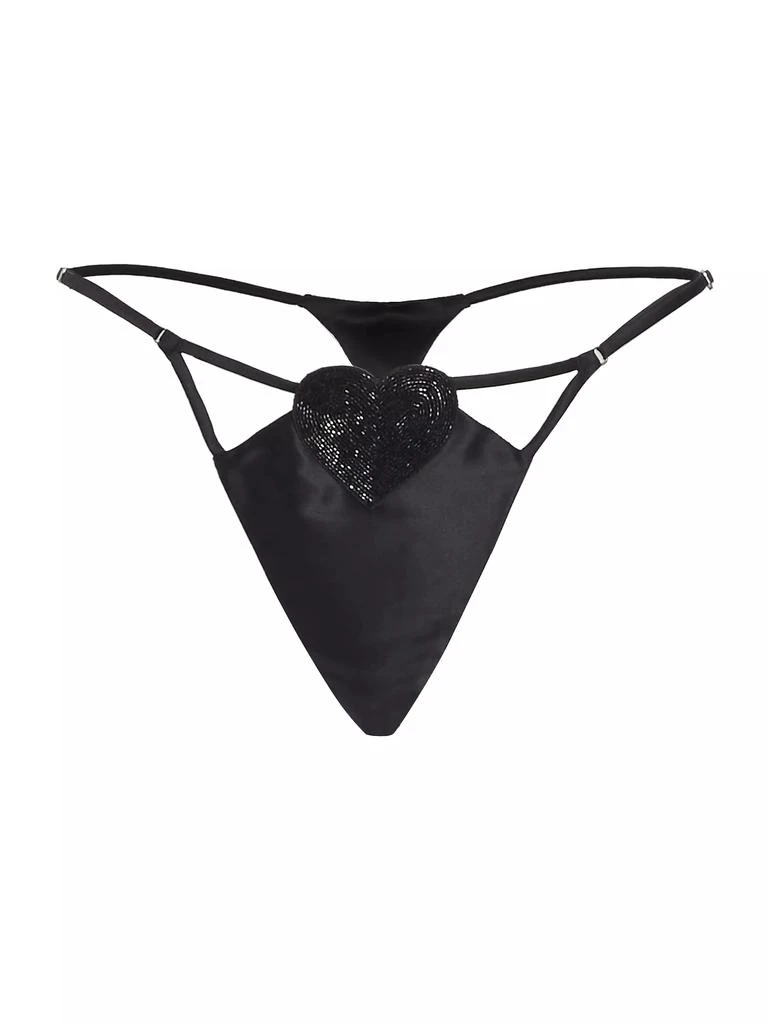 Fleur du Mal Heart Stretch-Silk V-String 1