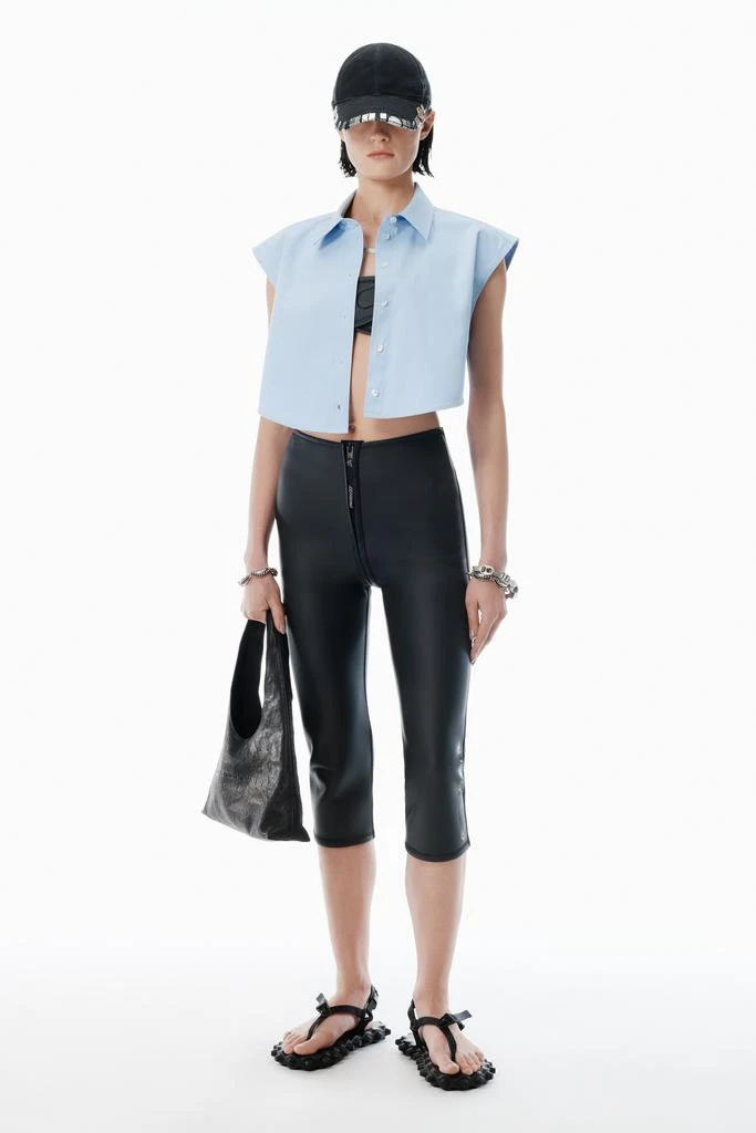 Alexander Wang Blue Button Up Shirt with Logo Nameplate 5